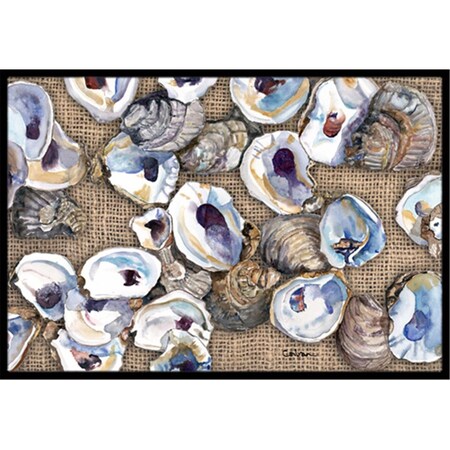 Carolines Treasures 18 x 27 in. Burlap Oyster Indoor Or Outdoor Mat 8734MAT